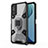 Silikon Hülle Handyhülle und Kunststoff Schutzhülle Hartschalen Tasche mit Magnetisch Fingerring Ständer KC4 für Vivo Y20s