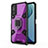Silikon Hülle Handyhülle und Kunststoff Schutzhülle Hartschalen Tasche mit Magnetisch Fingerring Ständer KC4 für Vivo Y20s Violett