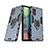 Silikon Hülle Handyhülle und Kunststoff Schutzhülle Hartschalen Tasche mit Magnetisch Fingerring Ständer KC6 für Samsung Galaxy A71 5G Blau
