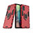 Silikon Hülle Handyhülle und Kunststoff Schutzhülle Hartschalen Tasche mit Magnetisch Fingerring Ständer KC6 für Samsung Galaxy A71 5G Rot