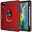 Silikon Hülle Handyhülle und Kunststoff Schutzhülle Hartschalen Tasche mit Magnetisch Fingerring Ständer MQ1 für Apple iPad Pro 11 (2020) Rot