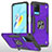 Silikon Hülle Handyhülle und Kunststoff Schutzhülle Hartschalen Tasche mit Magnetisch Fingerring Ständer MQ1 für Oppo A54 4G Violett