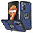 Silikon Hülle Handyhülle und Kunststoff Schutzhülle Hartschalen Tasche mit Magnetisch Fingerring Ständer MQ1 für Oppo A96 4G