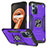 Silikon Hülle Handyhülle und Kunststoff Schutzhülle Hartschalen Tasche mit Magnetisch Fingerring Ständer MQ1 für Oppo A96 4G Violett