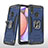 Silikon Hülle Handyhülle und Kunststoff Schutzhülle Hartschalen Tasche mit Magnetisch Fingerring Ständer MQ1 für Samsung Galaxy A10s