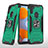 Silikon Hülle Handyhülle und Kunststoff Schutzhülle Hartschalen Tasche mit Magnetisch Fingerring Ständer MQ1 für Samsung Galaxy A11 Nachtgrün