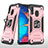 Silikon Hülle Handyhülle und Kunststoff Schutzhülle Hartschalen Tasche mit Magnetisch Fingerring Ständer MQ1 für Samsung Galaxy A20
