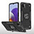 Silikon Hülle Handyhülle und Kunststoff Schutzhülle Hartschalen Tasche mit Magnetisch Fingerring Ständer MQ1 für Samsung Galaxy A22 5G