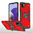 Silikon Hülle Handyhülle und Kunststoff Schutzhülle Hartschalen Tasche mit Magnetisch Fingerring Ständer MQ1 für Samsung Galaxy A22s 5G Rot