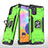 Silikon Hülle Handyhülle und Kunststoff Schutzhülle Hartschalen Tasche mit Magnetisch Fingerring Ständer MQ1 für Samsung Galaxy A31 Grün