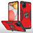 Silikon Hülle Handyhülle und Kunststoff Schutzhülle Hartschalen Tasche mit Magnetisch Fingerring Ständer MQ1 für Samsung Galaxy A42 5G