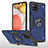 Silikon Hülle Handyhülle und Kunststoff Schutzhülle Hartschalen Tasche mit Magnetisch Fingerring Ständer MQ1 für Samsung Galaxy A42 5G