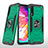 Silikon Hülle Handyhülle und Kunststoff Schutzhülle Hartschalen Tasche mit Magnetisch Fingerring Ständer MQ1 für Samsung Galaxy A70 Nachtgrün