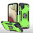 Silikon Hülle Handyhülle und Kunststoff Schutzhülle Hartschalen Tasche mit Magnetisch Fingerring Ständer MQ1 für Samsung Galaxy F12