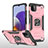 Silikon Hülle Handyhülle und Kunststoff Schutzhülle Hartschalen Tasche mit Magnetisch Fingerring Ständer MQ1 für Samsung Galaxy F42 5G
