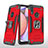 Silikon Hülle Handyhülle und Kunststoff Schutzhülle Hartschalen Tasche mit Magnetisch Fingerring Ständer MQ1 für Samsung Galaxy M01s Rot