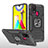 Silikon Hülle Handyhülle und Kunststoff Schutzhülle Hartschalen Tasche mit Magnetisch Fingerring Ständer MQ1 für Samsung Galaxy M31 Prime Edition