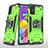Silikon Hülle Handyhülle und Kunststoff Schutzhülle Hartschalen Tasche mit Magnetisch Fingerring Ständer MQ1 für Samsung Galaxy M40S Grün