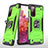 Silikon Hülle Handyhülle und Kunststoff Schutzhülle Hartschalen Tasche mit Magnetisch Fingerring Ständer MQ1 für Samsung Galaxy S20 FE 5G Grün