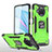 Silikon Hülle Handyhülle und Kunststoff Schutzhülle Hartschalen Tasche mit Magnetisch Fingerring Ständer MQ1 für Xiaomi Mi 10i 5G Grün
