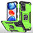 Silikon Hülle Handyhülle und Kunststoff Schutzhülle Hartschalen Tasche mit Magnetisch Fingerring Ständer MQ1 für Xiaomi Mi 11i 5G (2022) Grün