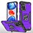 Silikon Hülle Handyhülle und Kunststoff Schutzhülle Hartschalen Tasche mit Magnetisch Fingerring Ständer MQ1 für Xiaomi Mi 11i 5G (2022) Violett