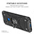 Silikon Hülle Handyhülle und Kunststoff Schutzhülle Hartschalen Tasche mit Magnetisch Fingerring Ständer MQ1 für Xiaomi POCO C3