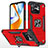 Silikon Hülle Handyhülle und Kunststoff Schutzhülle Hartschalen Tasche mit Magnetisch Fingerring Ständer MQ1 für Xiaomi Poco C40