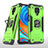 Silikon Hülle Handyhülle und Kunststoff Schutzhülle Hartschalen Tasche mit Magnetisch Fingerring Ständer MQ1 für Xiaomi Poco M2 Pro Grün