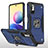 Silikon Hülle Handyhülle und Kunststoff Schutzhülle Hartschalen Tasche mit Magnetisch Fingerring Ständer MQ1 für Xiaomi POCO M3 Pro 5G