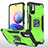 Silikon Hülle Handyhülle und Kunststoff Schutzhülle Hartschalen Tasche mit Magnetisch Fingerring Ständer MQ1 für Xiaomi POCO M3 Pro 5G Grün