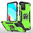 Silikon Hülle Handyhülle und Kunststoff Schutzhülle Hartschalen Tasche mit Magnetisch Fingerring Ständer MQ1 für Xiaomi Redmi 10 4G Grün