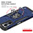 Silikon Hülle Handyhülle und Kunststoff Schutzhülle Hartschalen Tasche mit Magnetisch Fingerring Ständer MQ1 für Xiaomi Redmi 11 Prime 5G