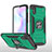 Silikon Hülle Handyhülle und Kunststoff Schutzhülle Hartschalen Tasche mit Magnetisch Fingerring Ständer MQ1 für Xiaomi Redmi 9A Nachtgrün
