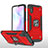 Silikon Hülle Handyhülle und Kunststoff Schutzhülle Hartschalen Tasche mit Magnetisch Fingerring Ständer MQ1 für Xiaomi Redmi 9A Rot