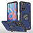 Silikon Hülle Handyhülle und Kunststoff Schutzhülle Hartschalen Tasche mit Magnetisch Fingerring Ständer MQ1 für Xiaomi Redmi Note 11T 5G Blau