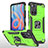 Silikon Hülle Handyhülle und Kunststoff Schutzhülle Hartschalen Tasche mit Magnetisch Fingerring Ständer MQ1 für Xiaomi Redmi Note 11T 5G Grün
