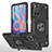 Silikon Hülle Handyhülle und Kunststoff Schutzhülle Hartschalen Tasche mit Magnetisch Fingerring Ständer MQ1 für Xiaomi Redmi Note 11T 5G Schwarz