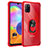 Silikon Hülle Handyhülle und Kunststoff Schutzhülle Hartschalen Tasche mit Magnetisch Fingerring Ständer MQ2 für Samsung Galaxy A31 Rot