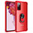 Silikon Hülle Handyhülle und Kunststoff Schutzhülle Hartschalen Tasche mit Magnetisch Fingerring Ständer MQ2 für Samsung Galaxy S20 FE 4G Rot