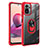 Silikon Hülle Handyhülle und Kunststoff Schutzhülle Hartschalen Tasche mit Magnetisch Fingerring Ständer MQ2 für Xiaomi Poco M5S Rot