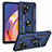 Silikon Hülle Handyhülle und Kunststoff Schutzhülle Hartschalen Tasche mit Magnetisch Fingerring Ständer MQ3 für Oppo A94 4G Blau