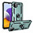 Silikon Hülle Handyhülle und Kunststoff Schutzhülle Hartschalen Tasche mit Magnetisch Fingerring Ständer MQ3 für Samsung Galaxy A22 5G