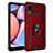 Silikon Hülle Handyhülle und Kunststoff Schutzhülle Hartschalen Tasche mit Magnetisch Fingerring Ständer MQ3 für Samsung Galaxy M01s Rot
