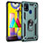 Silikon Hülle Handyhülle und Kunststoff Schutzhülle Hartschalen Tasche mit Magnetisch Fingerring Ständer MQ3 für Samsung Galaxy M31 Prime Edition Grün