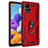 Silikon Hülle Handyhülle und Kunststoff Schutzhülle Hartschalen Tasche mit Magnetisch Fingerring Ständer MQ3 für Samsung Galaxy M31s Rot