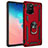 Silikon Hülle Handyhülle und Kunststoff Schutzhülle Hartschalen Tasche mit Magnetisch Fingerring Ständer MQ3 für Samsung Galaxy S10 Lite Rot