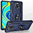 Silikon Hülle Handyhülle und Kunststoff Schutzhülle Hartschalen Tasche mit Magnetisch Fingerring Ständer MQ3 für Xiaomi Poco M2 Pro