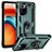 Silikon Hülle Handyhülle und Kunststoff Schutzhülle Hartschalen Tasche mit Magnetisch Fingerring Ständer MQ3 für Xiaomi Poco X3 GT 5G Grün