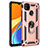 Silikon Hülle Handyhülle und Kunststoff Schutzhülle Hartschalen Tasche mit Magnetisch Fingerring Ständer MQ3 für Xiaomi Redmi 10A 4G Rosegold